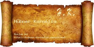 Hübner Kornélia névjegykártya